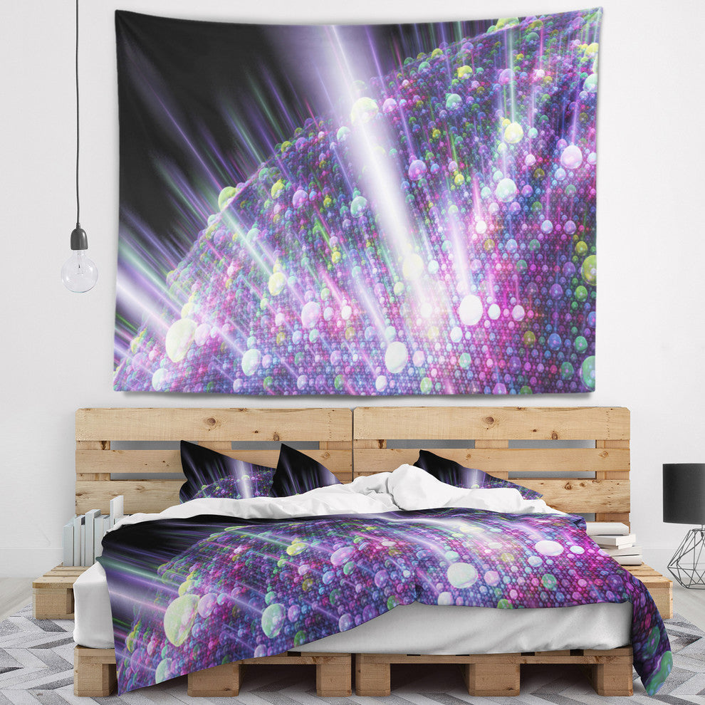 Purple Solar Bubbles Planet Abstract Wall Tapestry, 39"x32"
