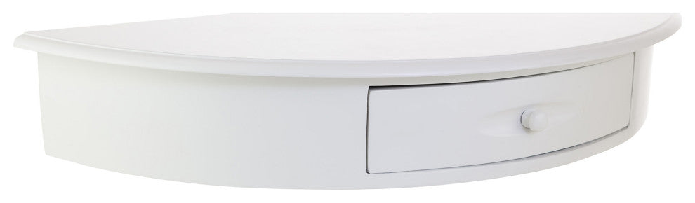 Kiera Grace Providence Morris Half Moon Shelf White, Matte Finish
