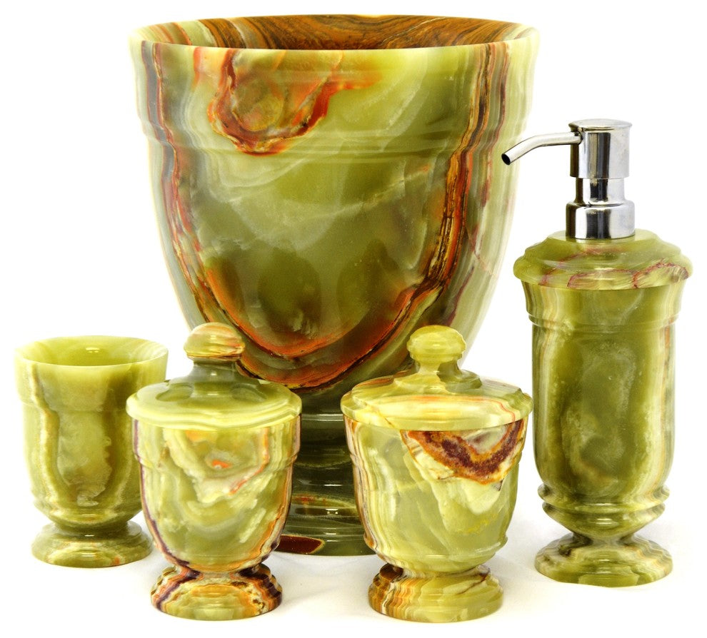 Nature Home Decor Classic Green Onyx Canister of Tasmanian Collection