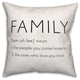 Family Definition 18x18 Throw Pillow