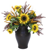 Sunflowers and Berries in Large Water Jar
