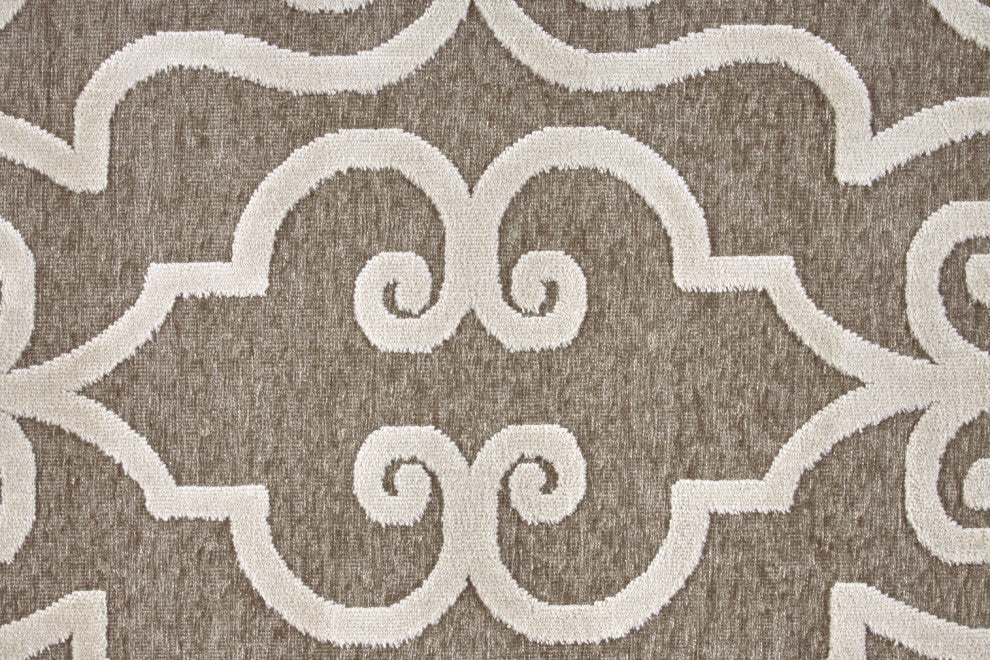 Weave & Wander Soho Zam Soft Chenille Rug, Gray/Ivory, 5'3"x7'6"