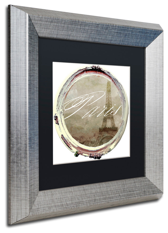 Color Bakery 'Paris in Frames 3', Silver Frame, Black Mat, 11x11