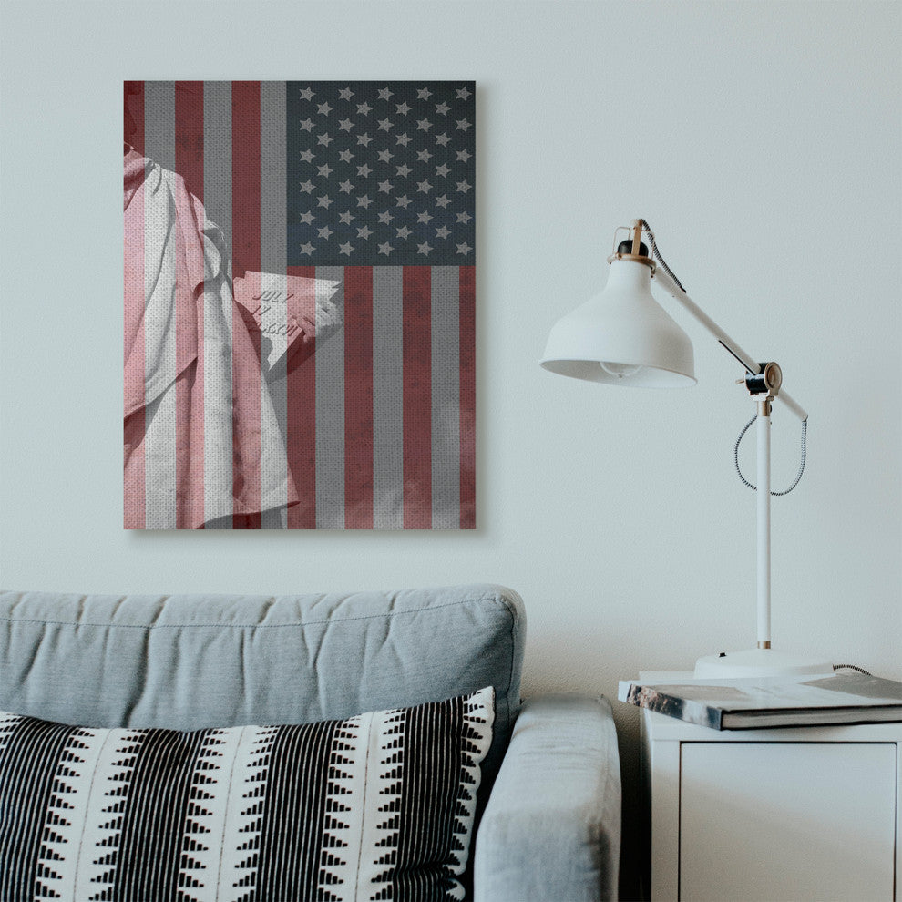 American Flag USA Rustic Liberty Design, 30"x40"