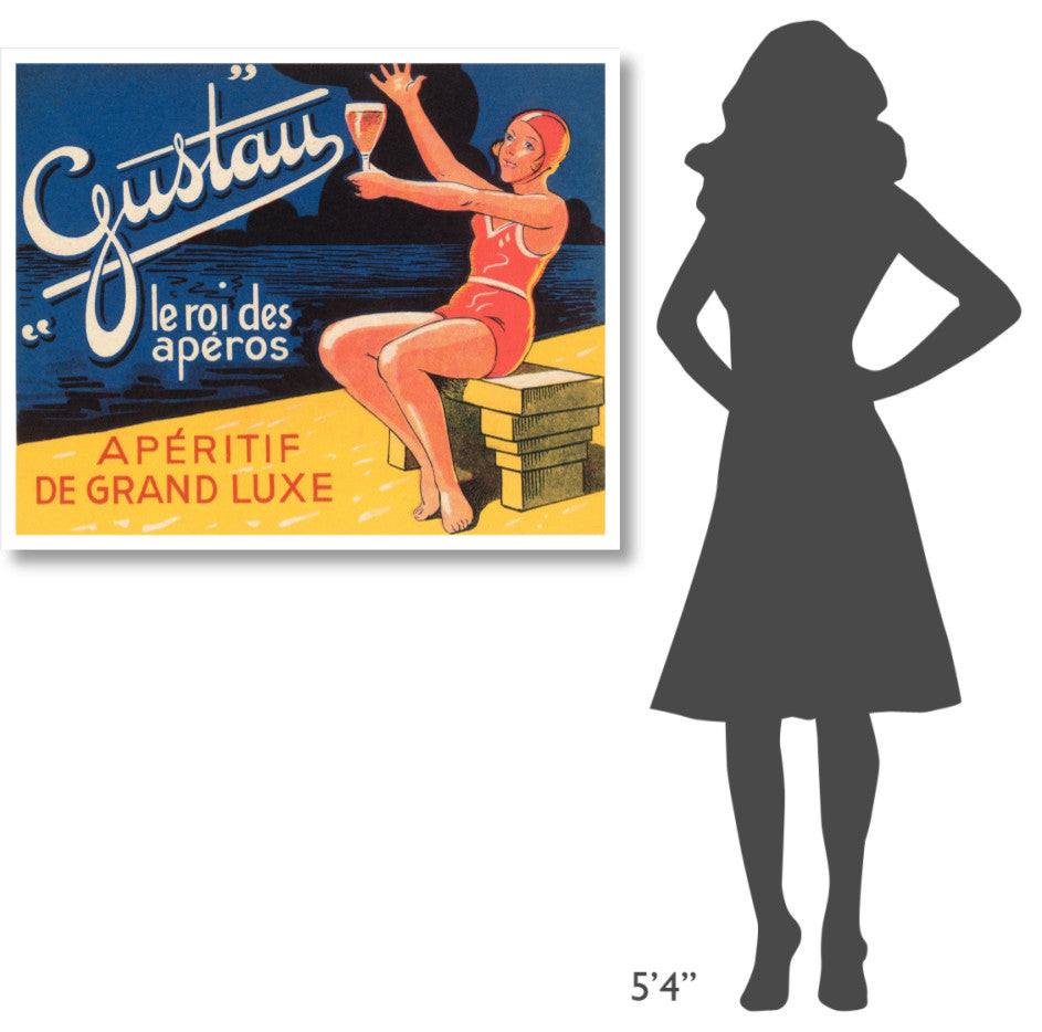 "Gustau Aperitif" Digital Paper Print by Vintage Booze Labels, 42"x34"