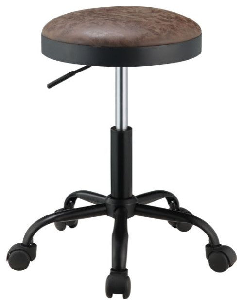 Acme Ouray Adjustable Stool With Swivel Set-2 Vintage Mocha PU and Black