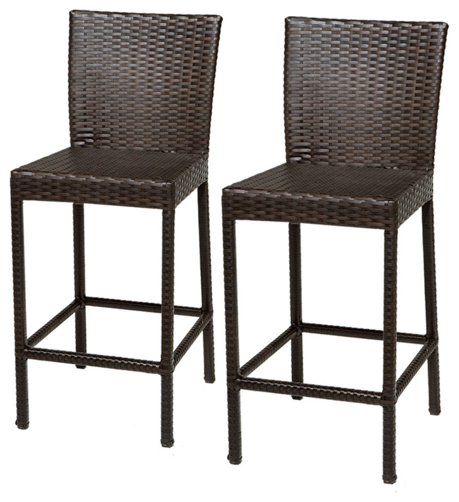 Belle Pub Table Set With Barstools 5 Piece Outdoor Wicker Patio Furniture