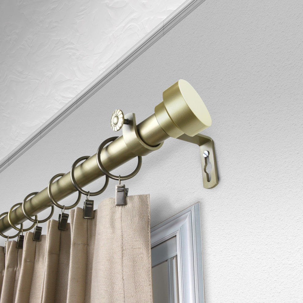Bonnet 1" Curtain Rod, Light Gold, 66-120"