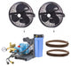 High Pressure 1000Psi, 18" 2 Fan Wall Mount Mist Kits Unenclosed Pump