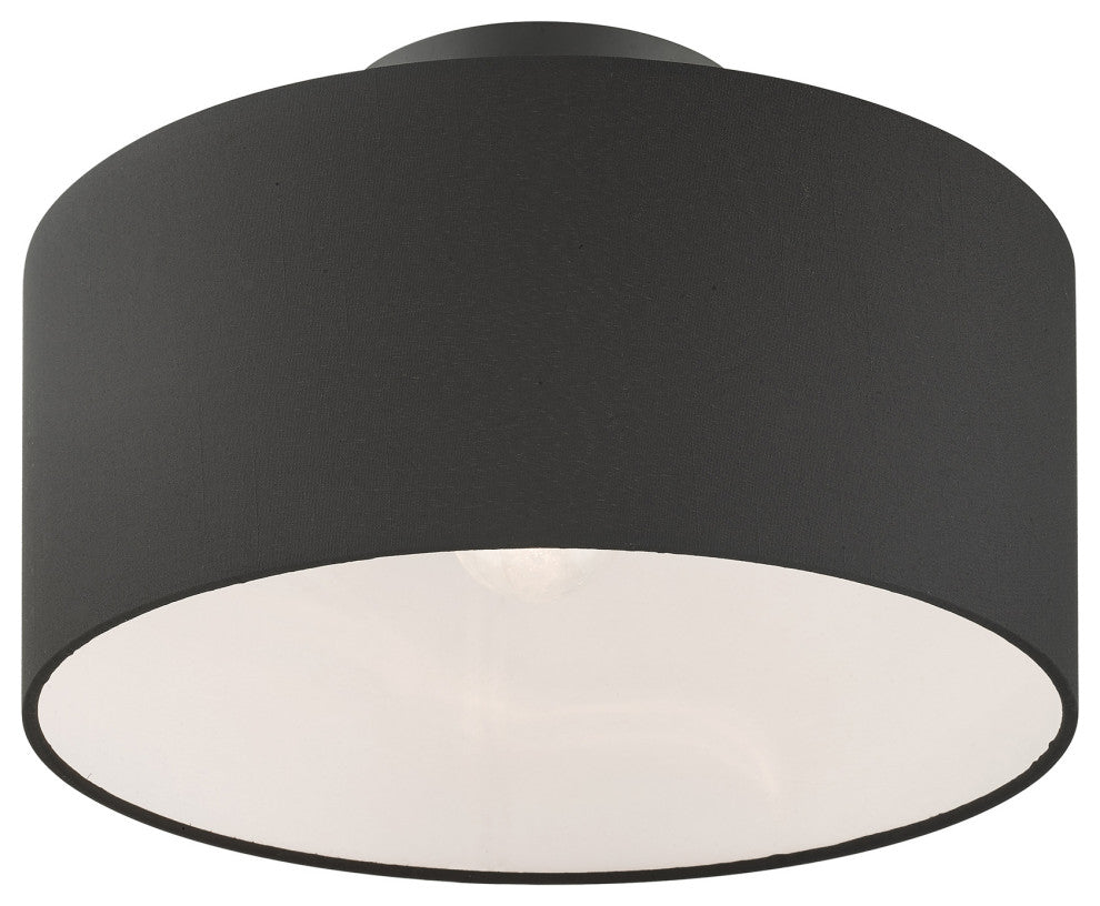 Livex Lighting 45663-04 Bainbridge, 13" 1 Light Semi-Flush Mount, Black