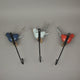 Red Blue White Wood Metal Bird Wall Hook Coat Hanger Towel Key Holder Set of 3