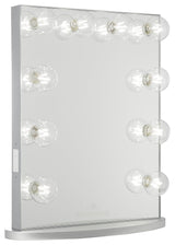 Hollywood Glow Lite Vanity Mirror, Clear LED Globe Bulbs, Shimmery Silver