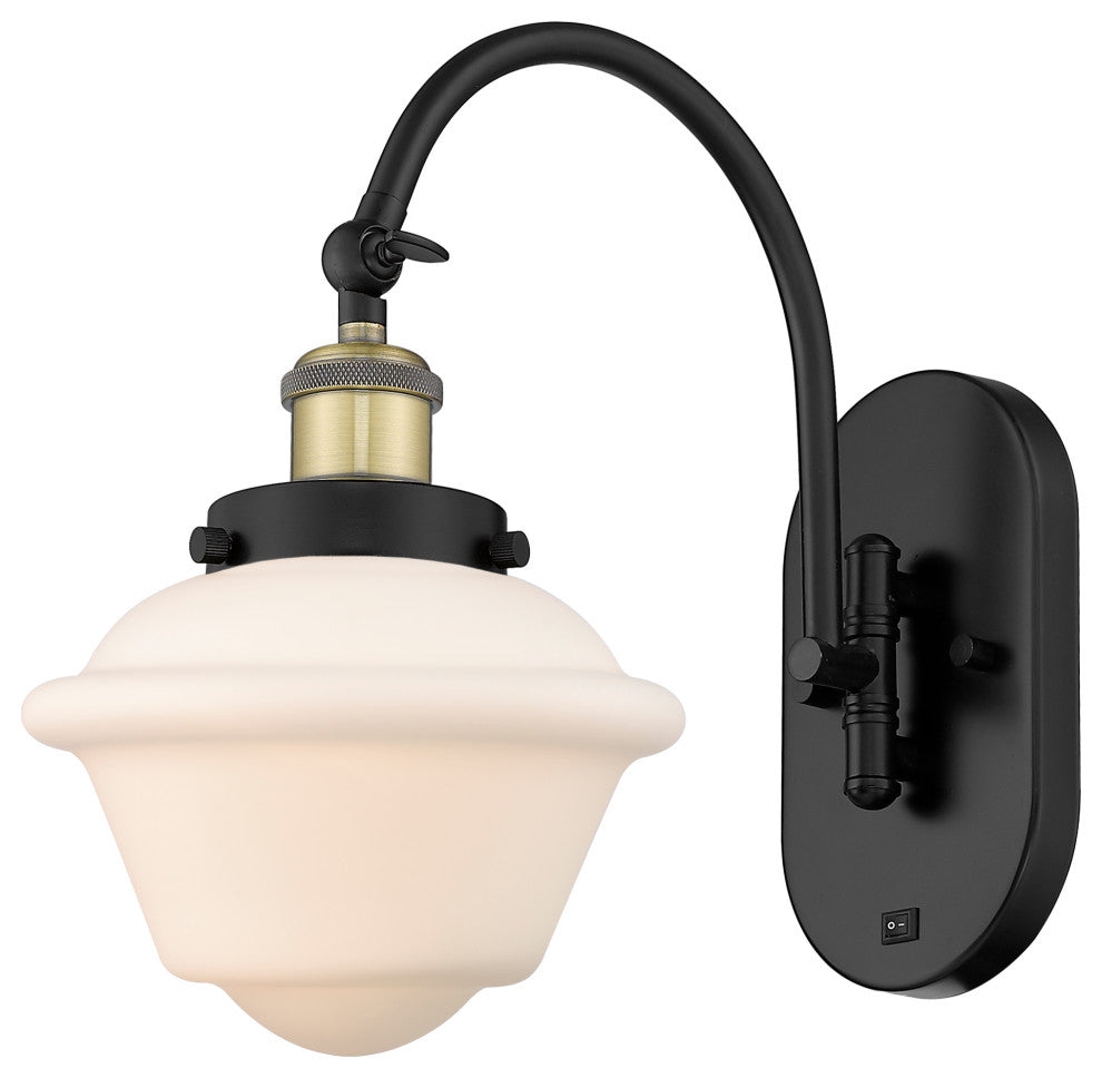 Innovations 918-1W-BAB-G531 Oxford 1 Light 7.5" Sconce, Black Antique Brass