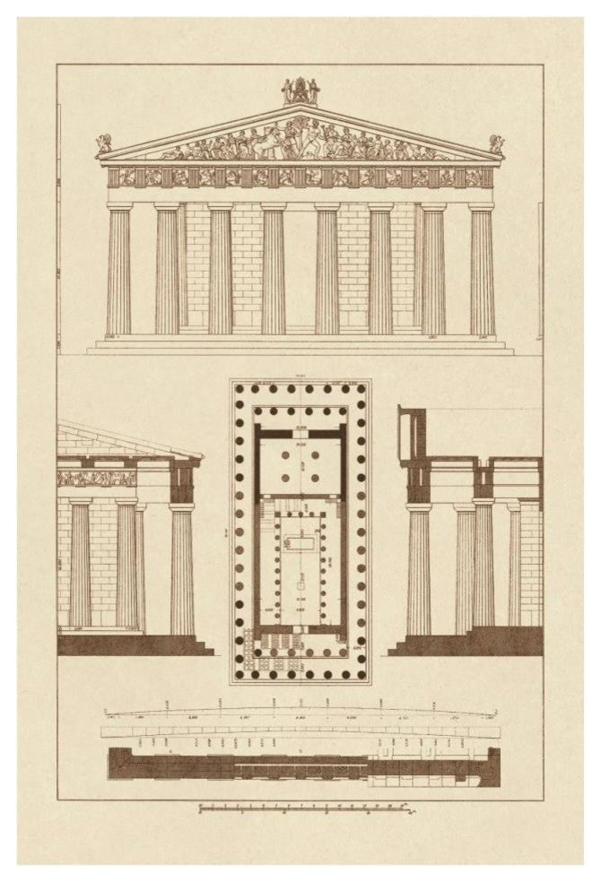 "The Parthenon at Athens" Digital Paper Print by J. Buhlmann, 26"x38"