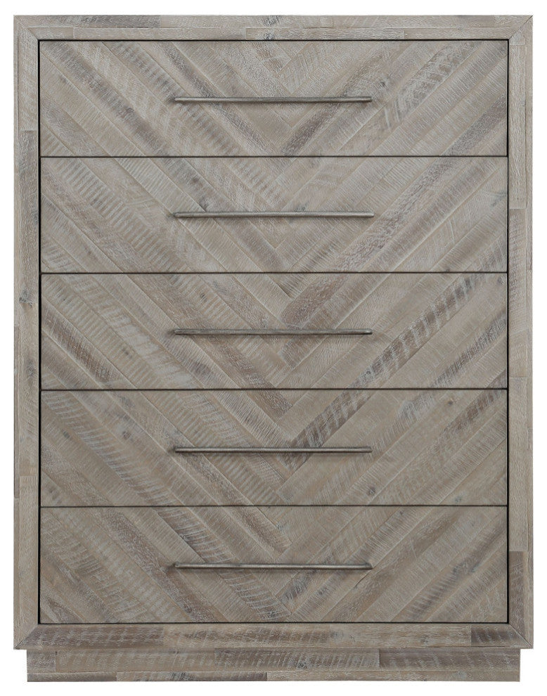 Modus Alexandra 5 Piece Cal King Platform Bed Set With Chest, Rustic Latte