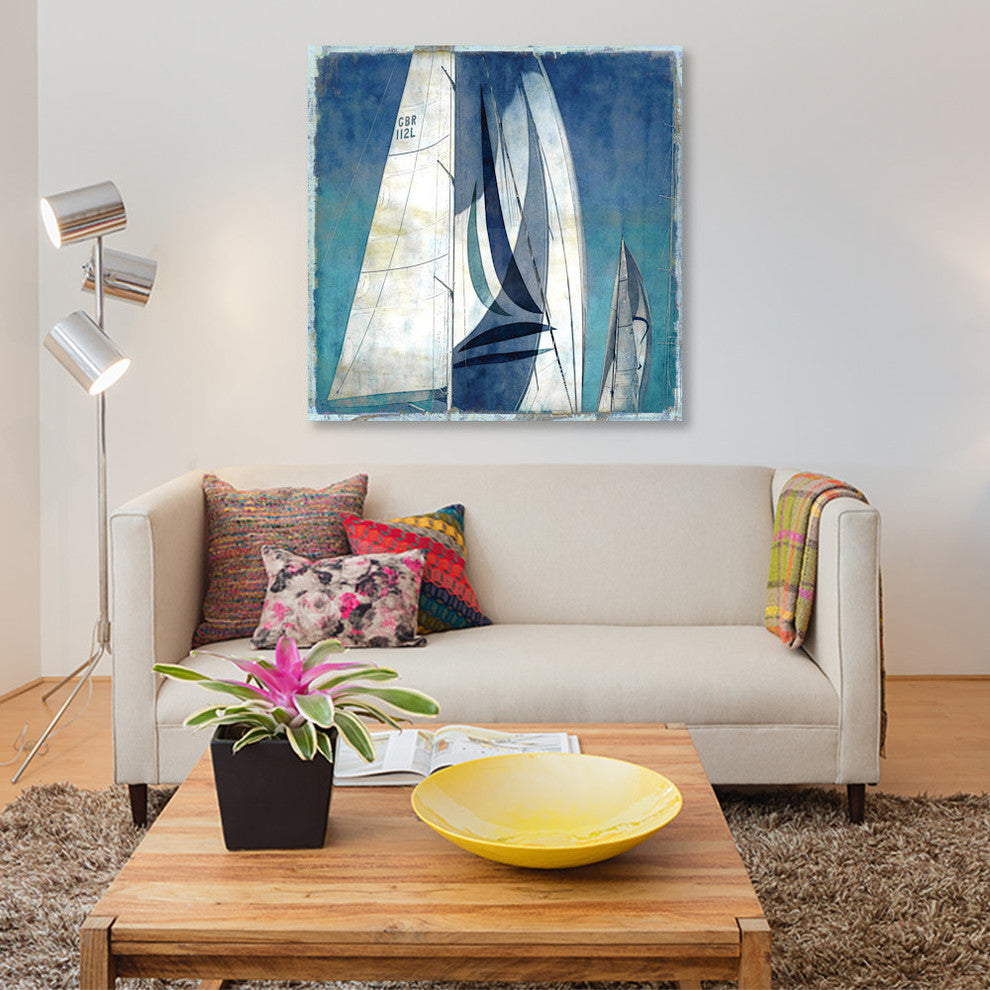 "Sail Away I" by Charlie Carter, Canvas Print, 12"x12"