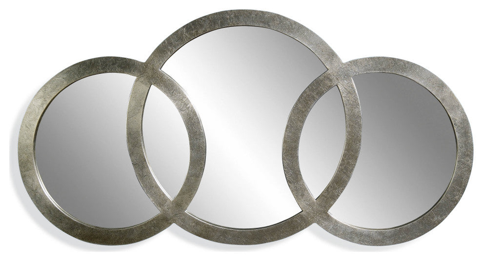 Silver Leaf 3 Ring Mirror 30x30
