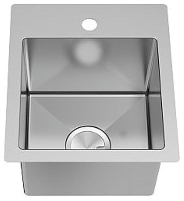 Transolid Diamond Stainless Steel 15-in Dual Mount Kitchen Sink, Stainless