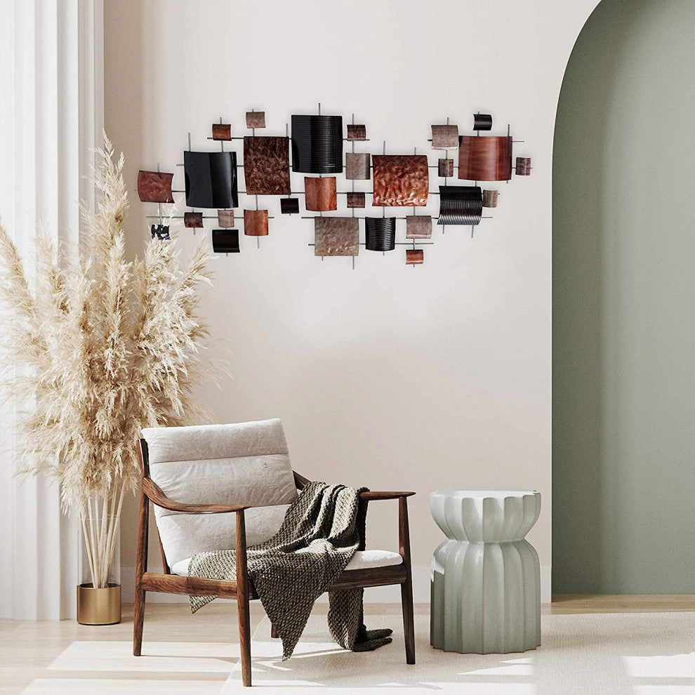 Modernist Floating Squares Wall Decor, 59.75 Inches