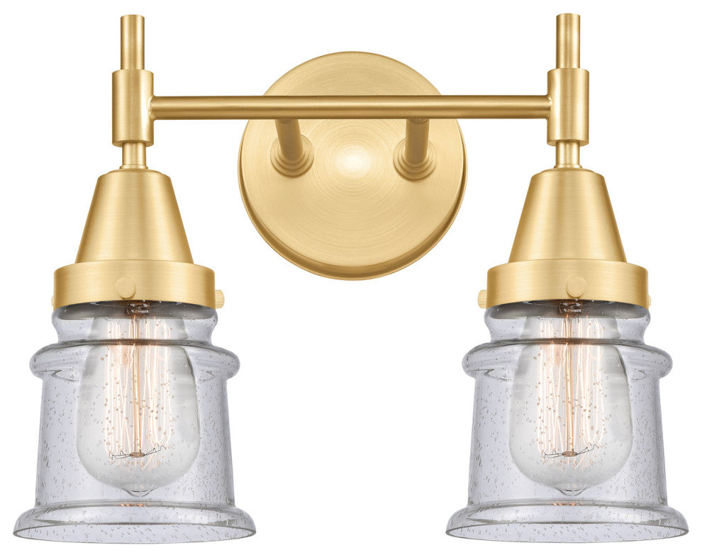 Innovations 447-2W-SG-G184S 2-Light Bath Vanity Light, Satin Gold