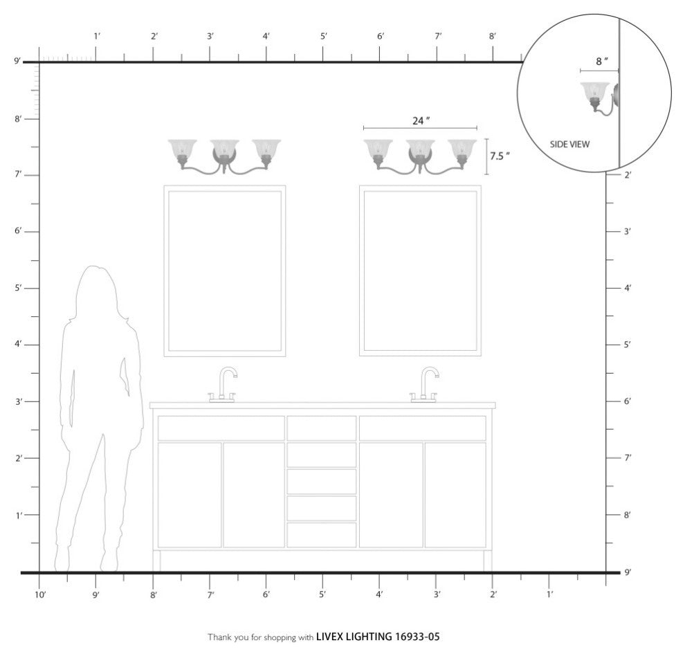 Moreland 3 Light Polished Chrome Vanity Sconce With Clear Glass