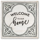 23.63" Antique White Wood and Embossed Metal Welcome Home Wall Art