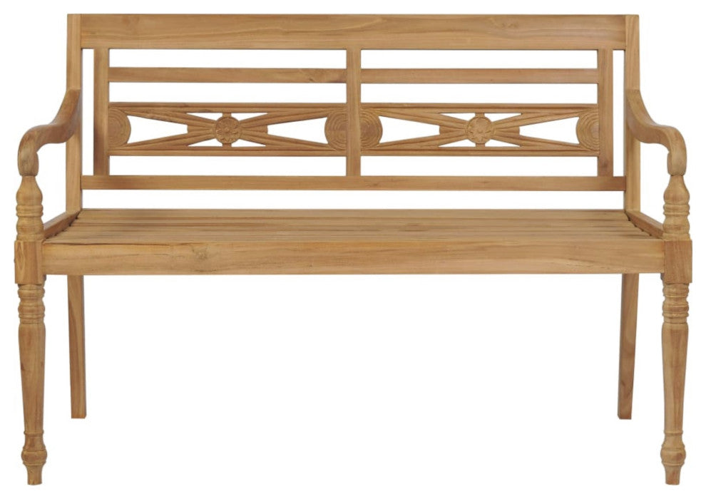 Vidaxl Batavia Bench With Anthracite Cushion 47.2" Solid Teak Wood