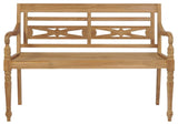 Vidaxl Batavia Bench With Anthracite Cushion 47.2" Solid Teak Wood