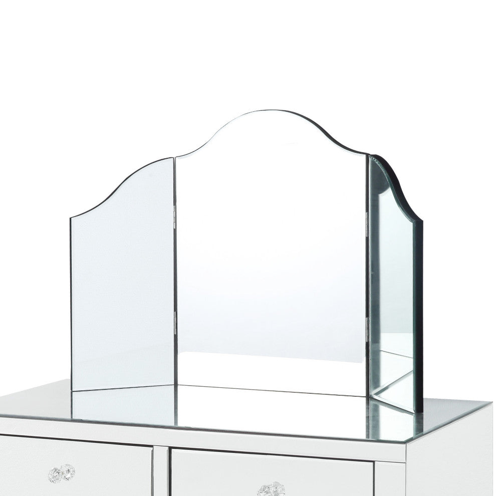 Venecia 3-Piece Vanity Set With Trifold Mirror, White