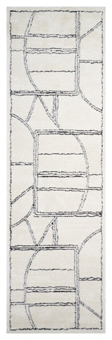Monotone Moroccan White -1 Power-Loom Area Rug 5' x 7'6"
