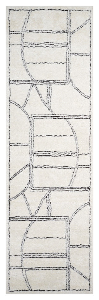 Monotone Moroccan White -1 Power-Loom Area Rug 5' x 7'6"