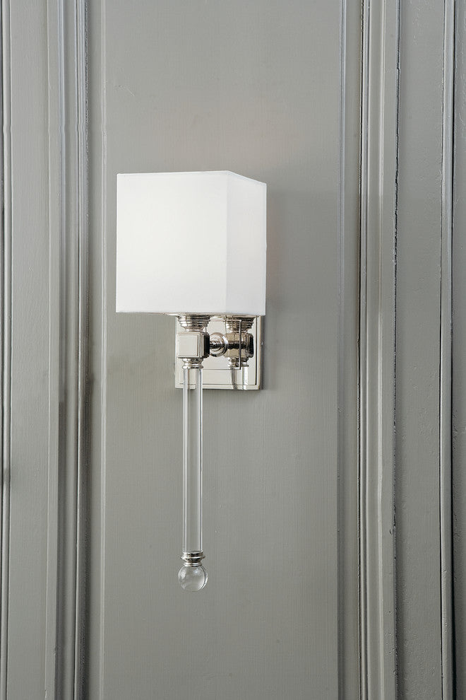 Crystal Tail Sconce, Polished Nickel