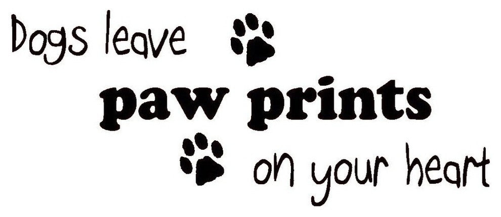 Dogs Leave Paw Prints on Your Heart Wall Decal Pet Decor Home Wall Quotes