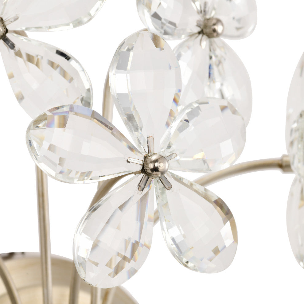 Zelda 1 Light Champagne Daisy Flower Glass Crystal Wall Sconce