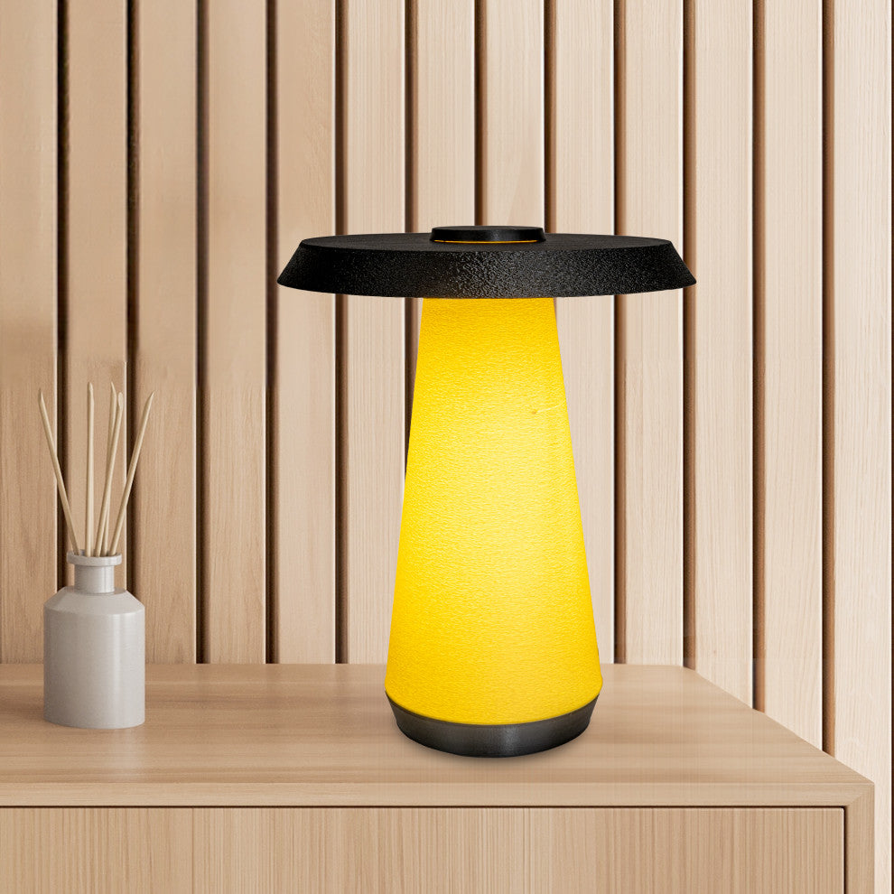 Mid-Century Minimalist Plant-Based PLA 3D Printed Dimmable LED Table Lamp Yellow