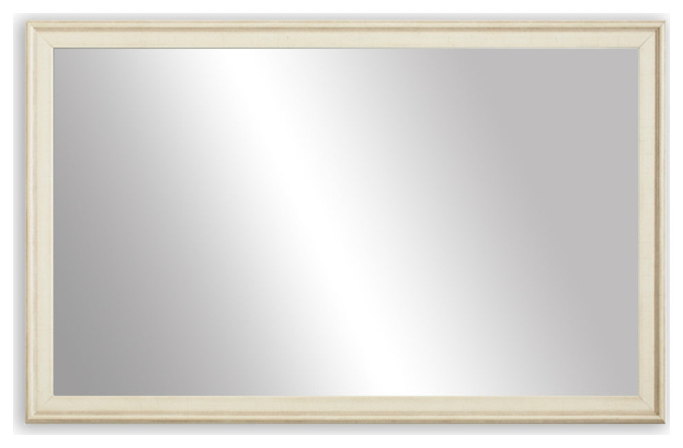 Kendall Framed Wall Mirror, Ivory, 20"x48"