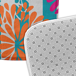 24" x 17" Flower Bursts Bathmat, Blue