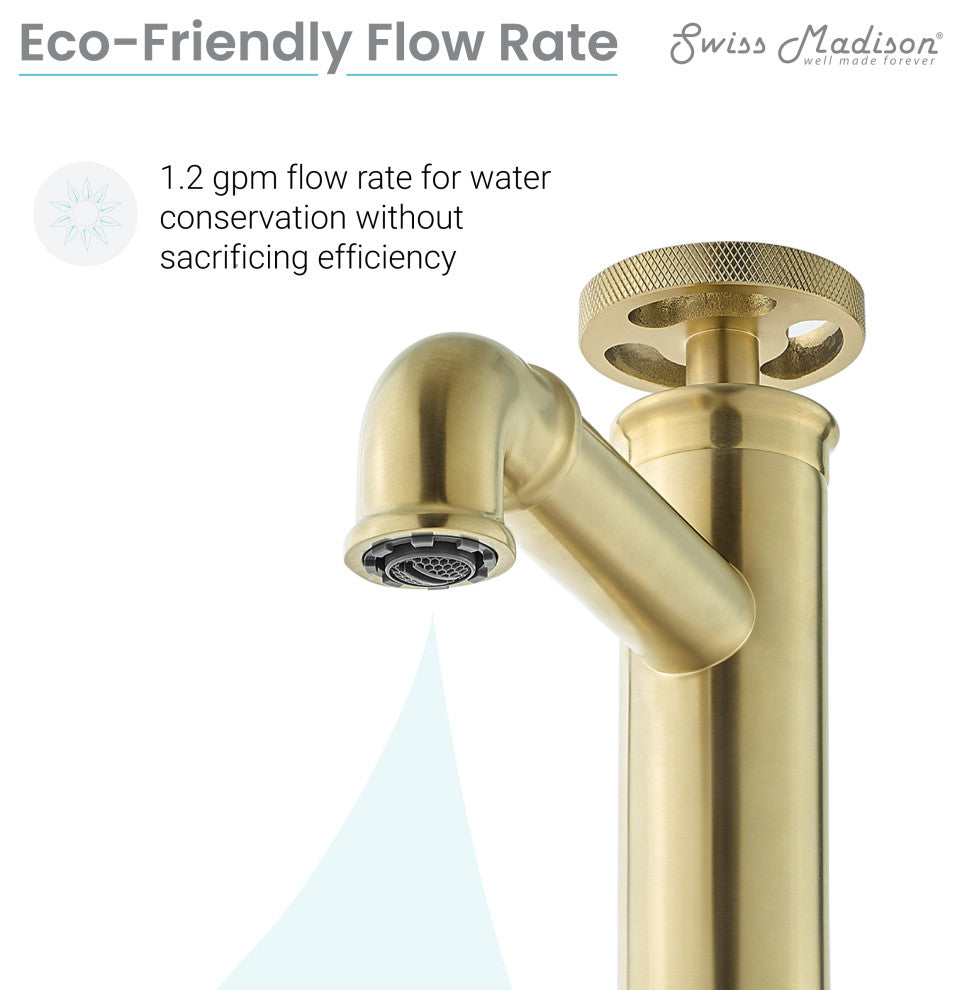 Avallon 12" Single Handle, Bathroom Faucet, Brushed Gold