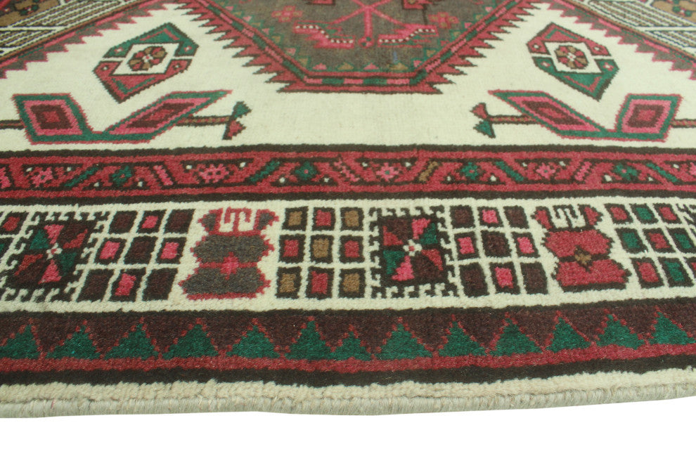 Fine Vintage Distressed Ailyn Ivory/Rust Runner, 3'5x10'5