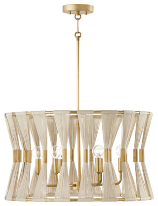 Capital Lighting 341161 Bianca 6 Light 25"W Drum Chandelier - Bleached Natural