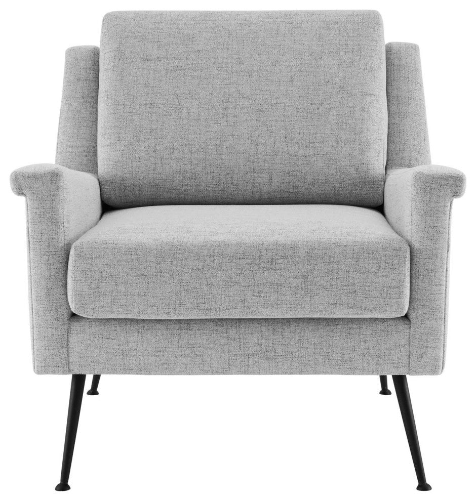 Armchair Accent Chair, Fabric, Black Gray, Modern, Lounge Hospitality
