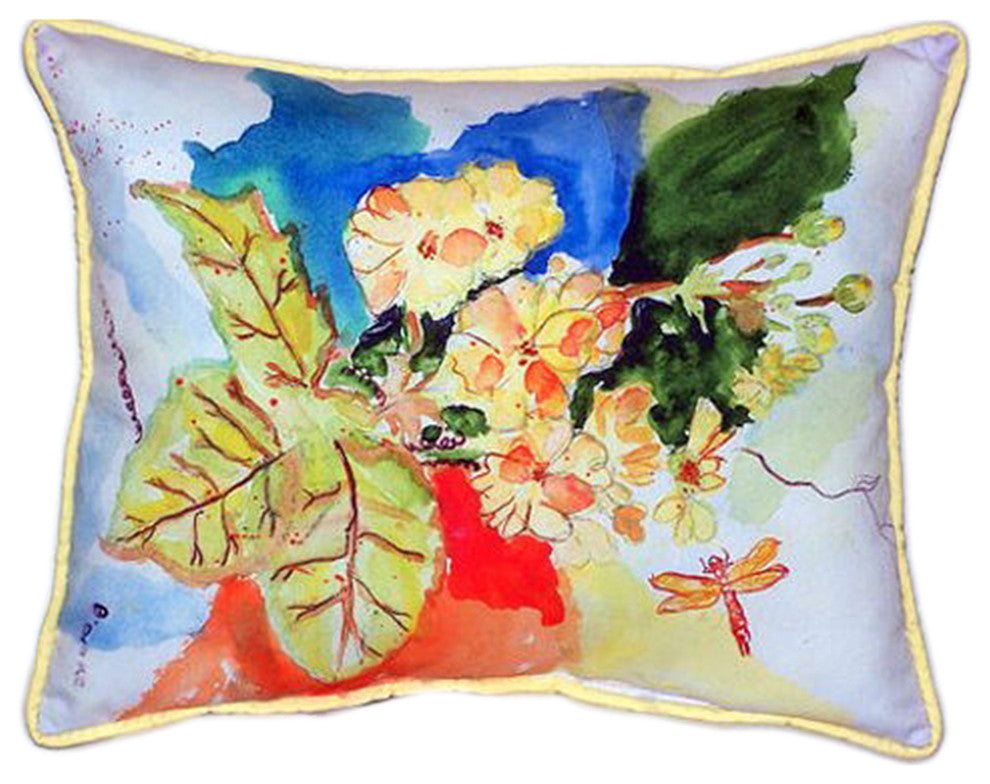 Betsy Drake Primrose Flowers Extra Large 20 X 24 Indoor / Outdoor Pillow