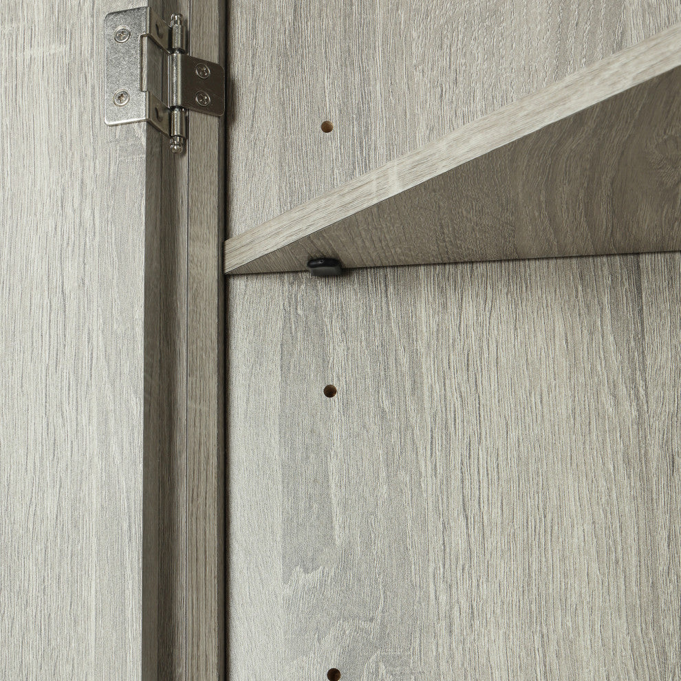 TATEUS Triangle Bathroom Storage Cabinet Freestanding Corner cabinet, Oak
