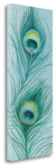 "Blue Feathered Peacock V" By Lisa Audit, Giclee Print on Gallery Wrap Canvas