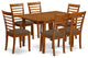 7 Pc Kitchen Nook Dining Set -Breakfast Nook And 6 Dining Chairs In Brown