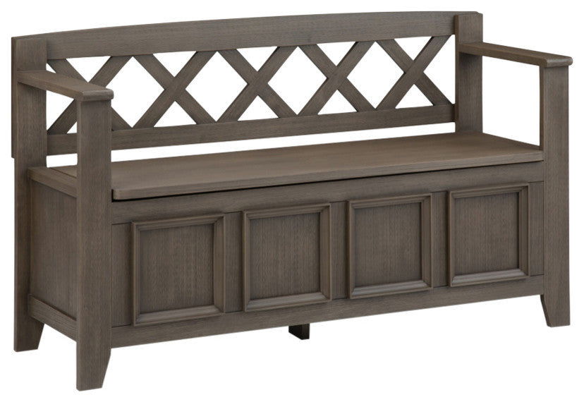 Amherst Entryway Storage Bench, Farmhouse Gray