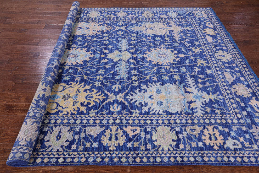 8' 1" X 9' 10" Hand Knotted Turkish Oushak Wool Rug - Q13341