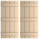 Rustic 4 Board Joined B-N-B Faux Wood Shutters, 22x76", Smooth