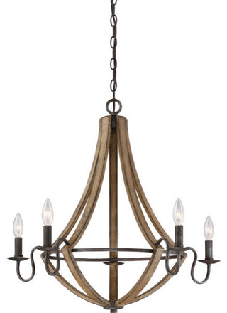 Quoizel SHR5005RK Five Light Chandelier Shire Rustic Black