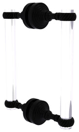 Pacific Grove 8" Twist Accent Back to Back Shower Door Pull, Matte Black